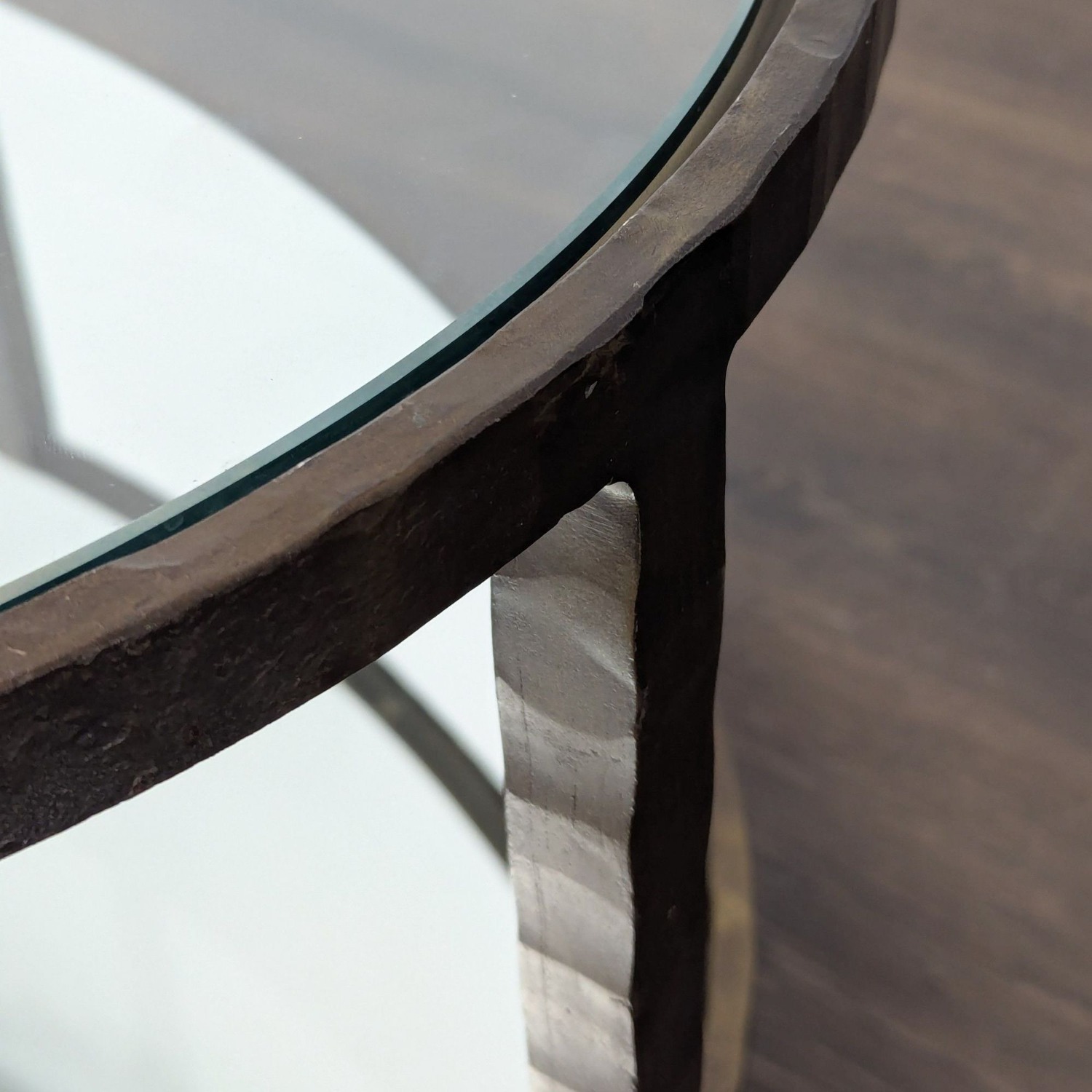 Glass Top Coffee Table with Mirror Shelf	 - image-1