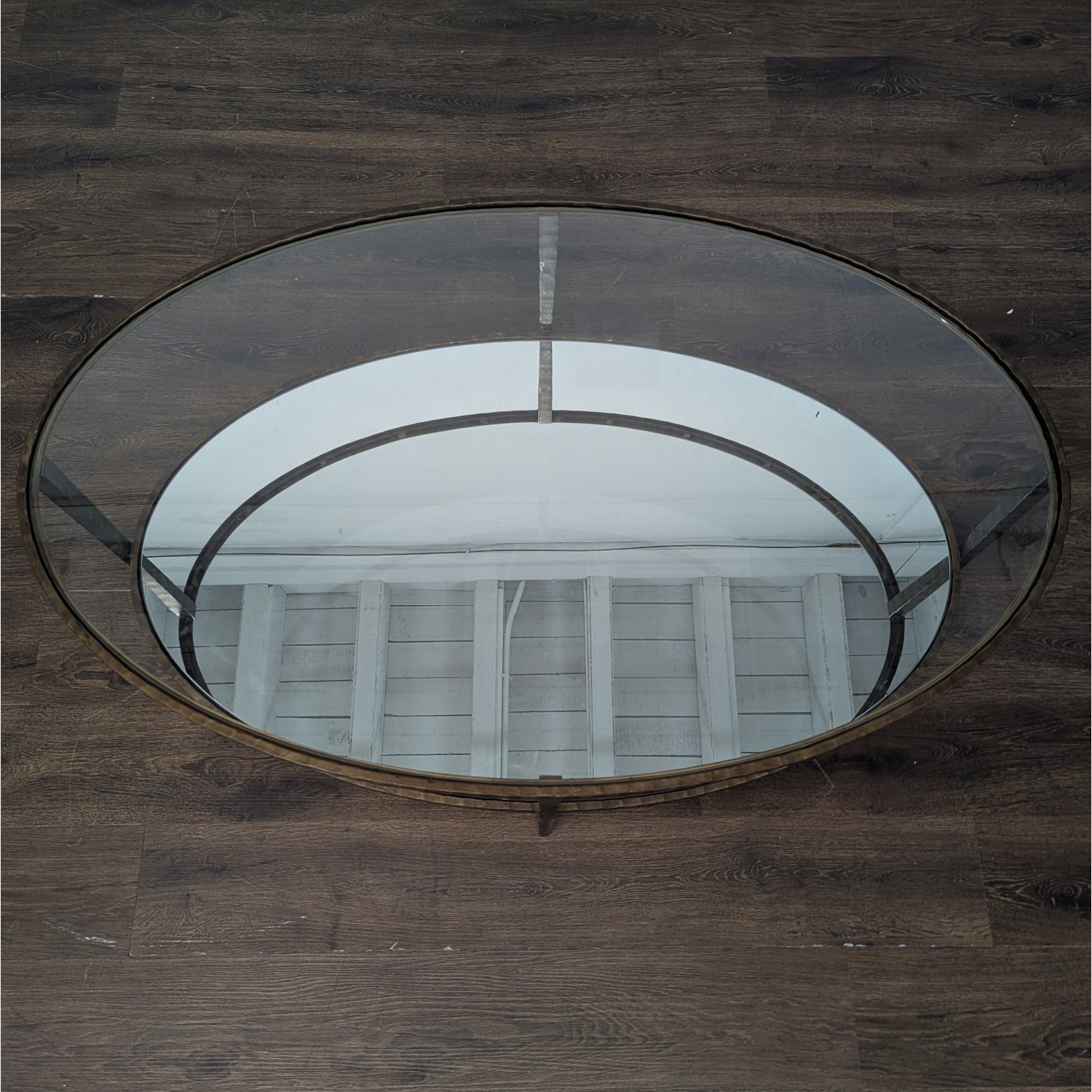 Glass Top Coffee Table with Mirror Shelf	 - image-6