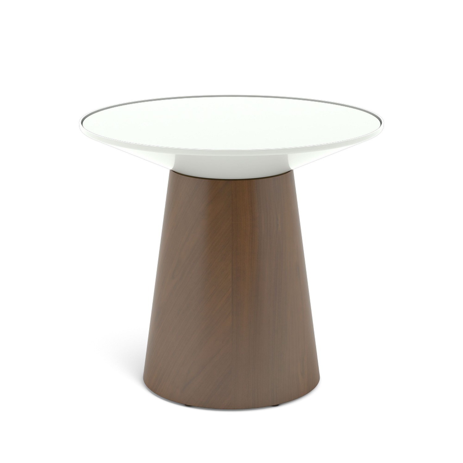West Elm Glass Top Wood Pedestal End Table - image-1