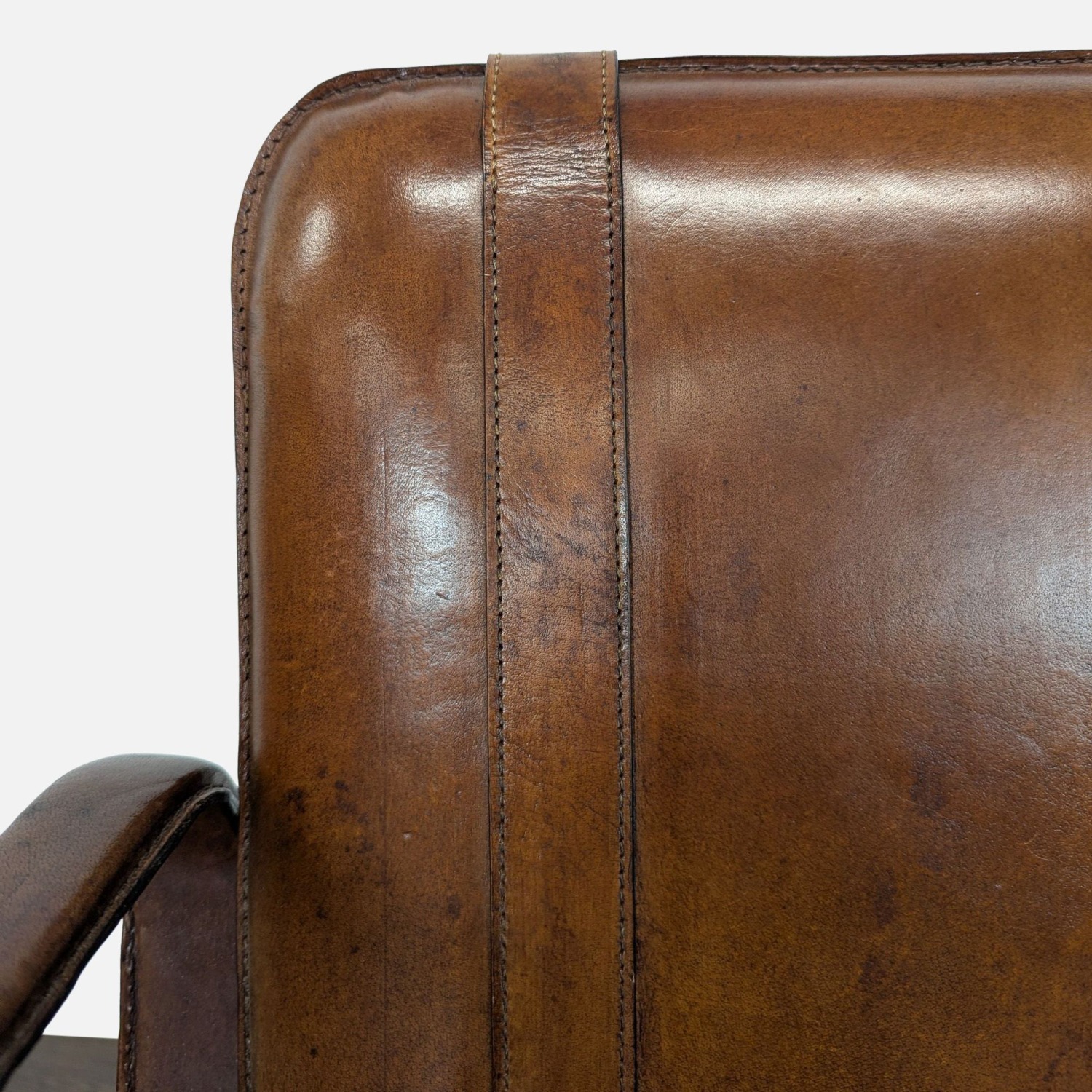 Brown Leather Buckle Lounge Chair  - image-4