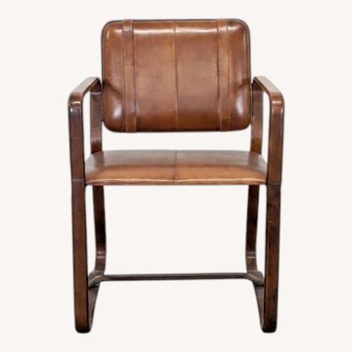 Used Brown Leather Buckle Lounge Chair  for sale on AptDeco