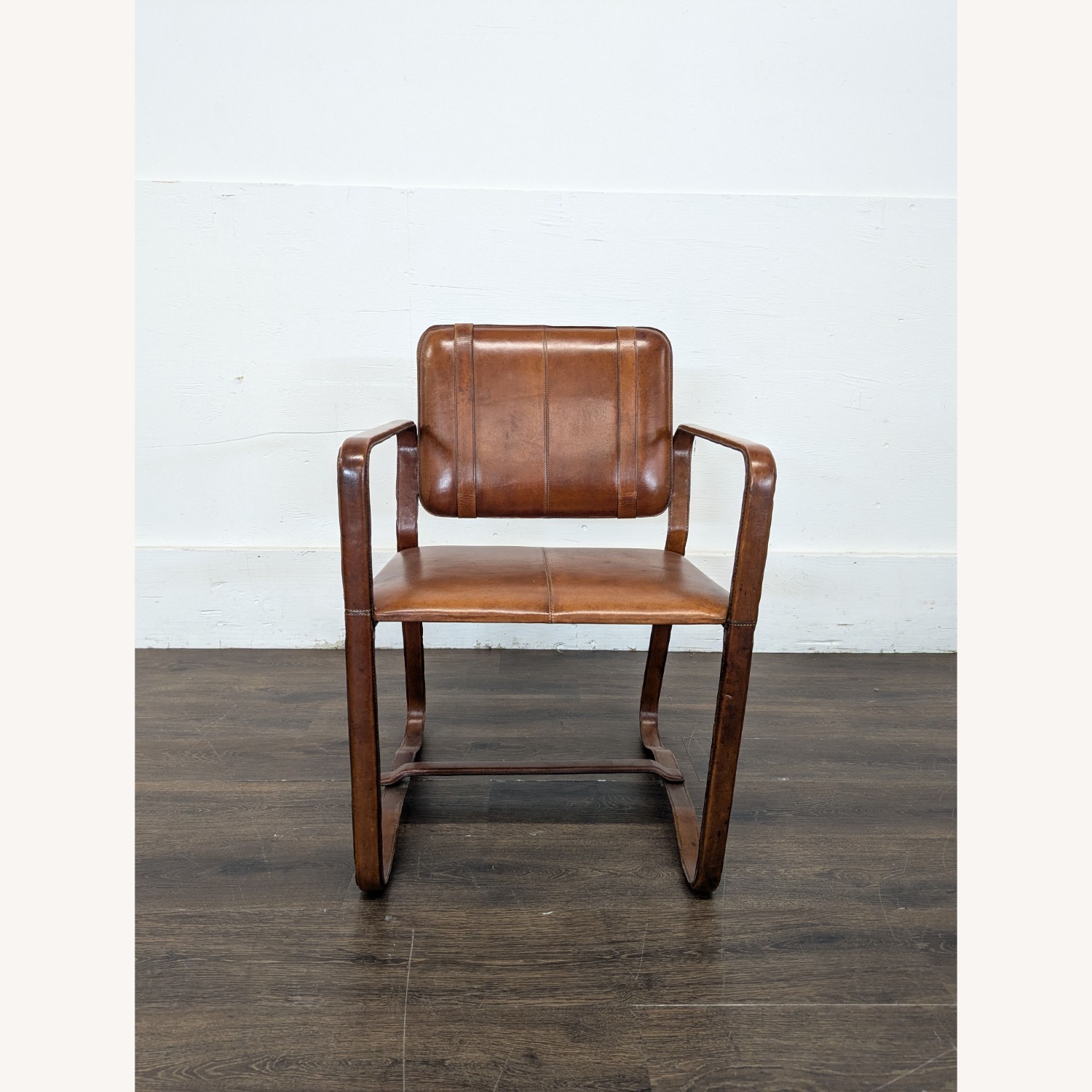 Brown Leather Buckle Lounge Chair  - image-7