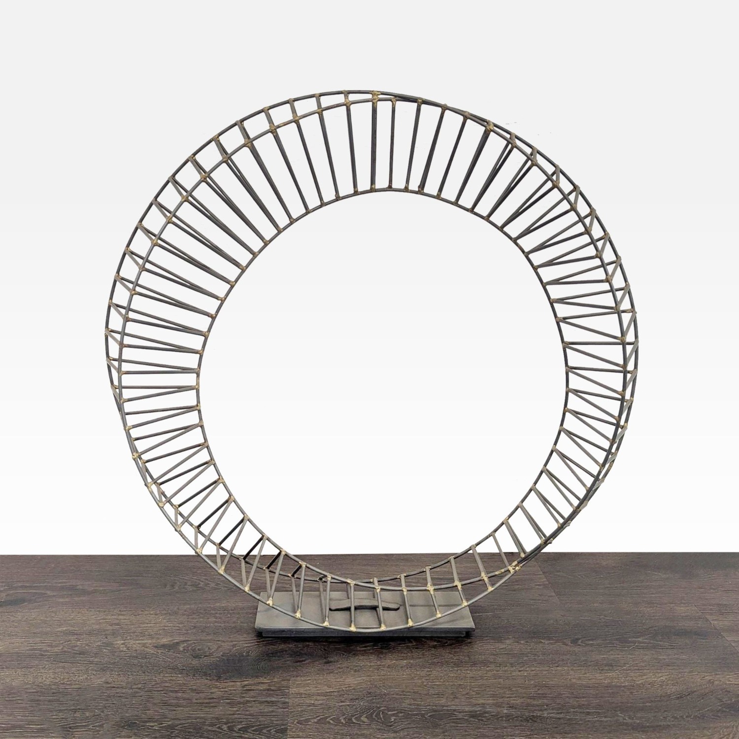 Modern Metal Circular Wire Sculpture Decor - image-2