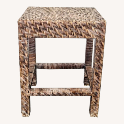 Used Small Wicker Stool for sale on AptDeco