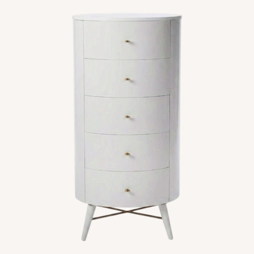 Used West Elm Penelope Light Gray 5 Drawer Dresser for sale on AptDeco