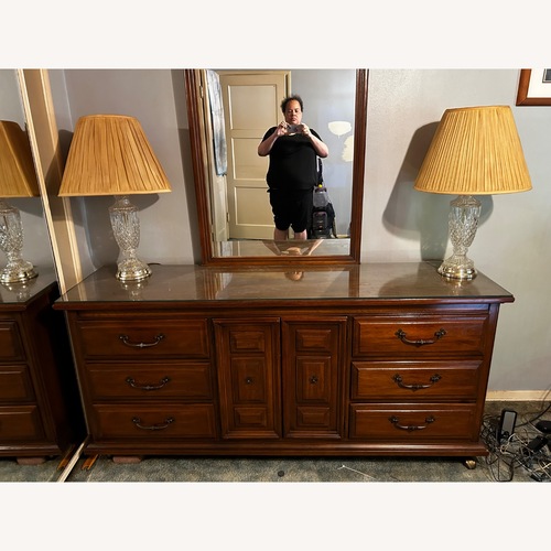 Used Vintage/Antique Finds Dark Brown Wood Dresser for sale on AptDeco