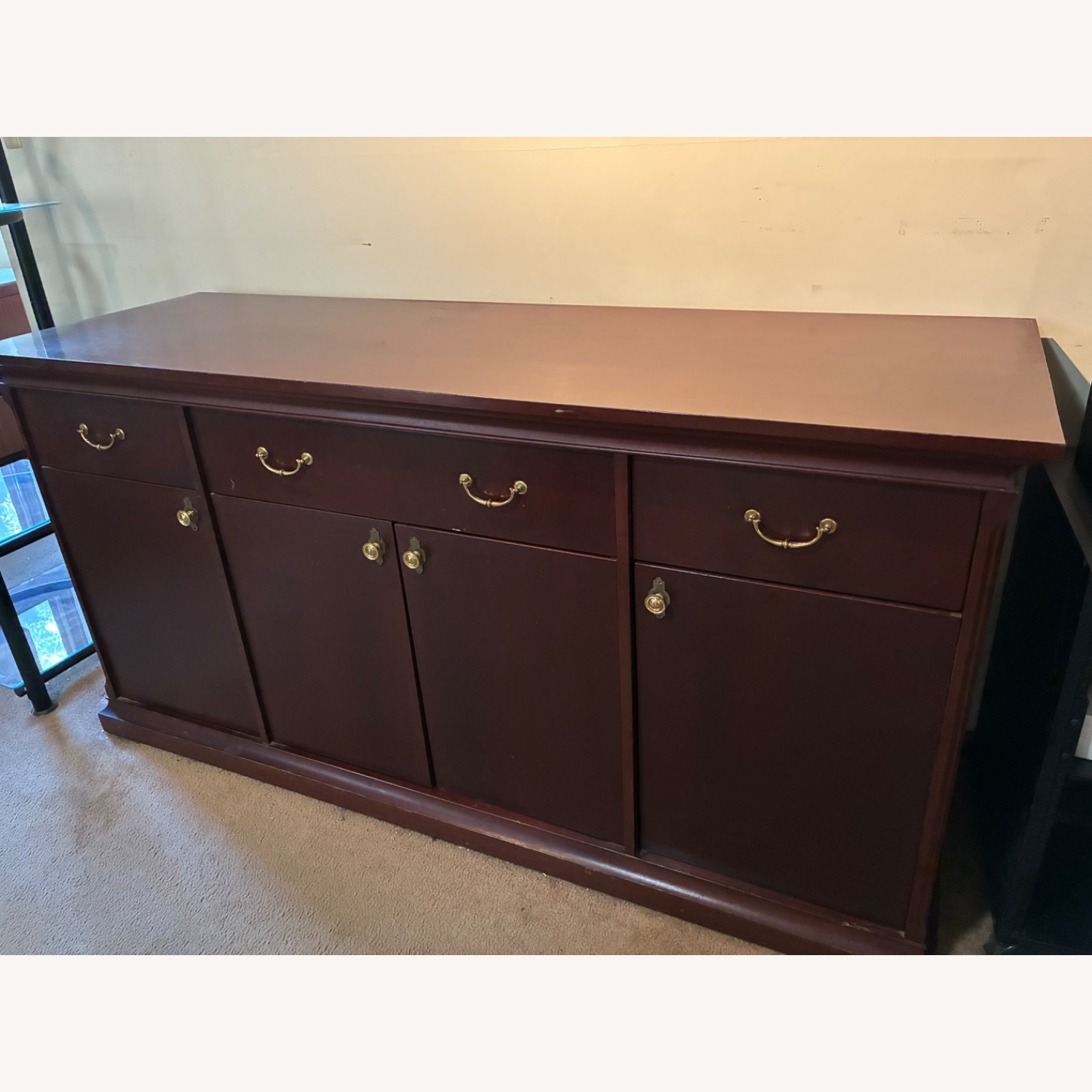 Dark Brown Wood Sideboard - image-1