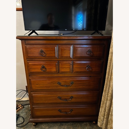Used Vintage/Antique Finds Dark Brown Wood Chest for sale on AptDeco