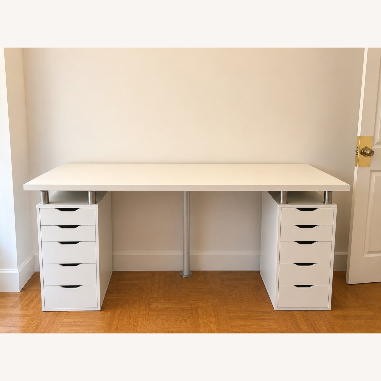 IKEA LAGKAPTEN / ALEX White Wood Desk - image-1