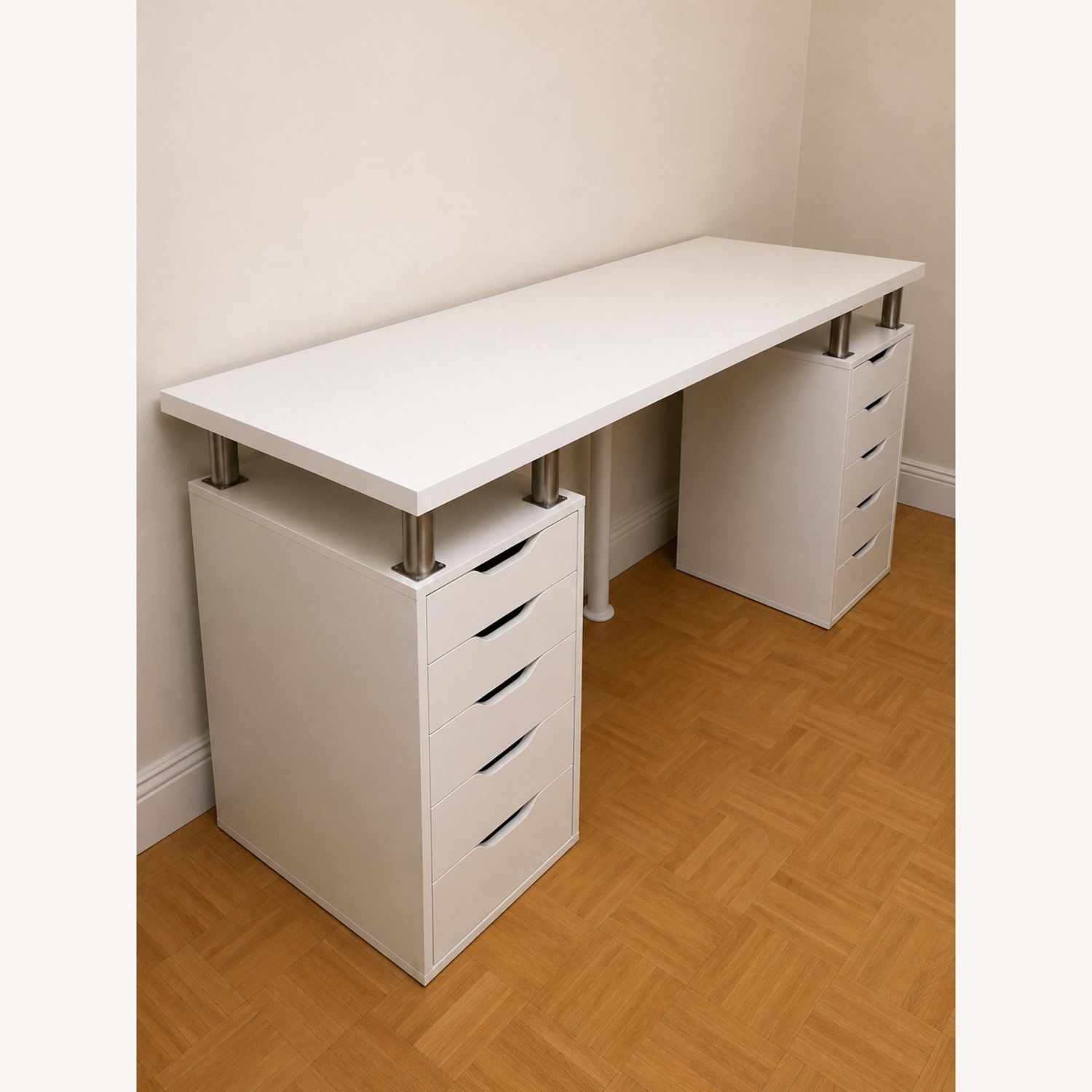 IKEA LAGKAPTEN / ALEX White Wood Desk - image-4