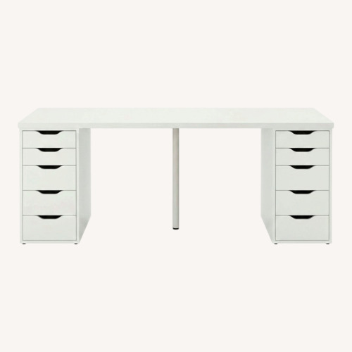 Used IKEA LAGKAPTEN / ALEX White Wood Desk for sale on AptDeco