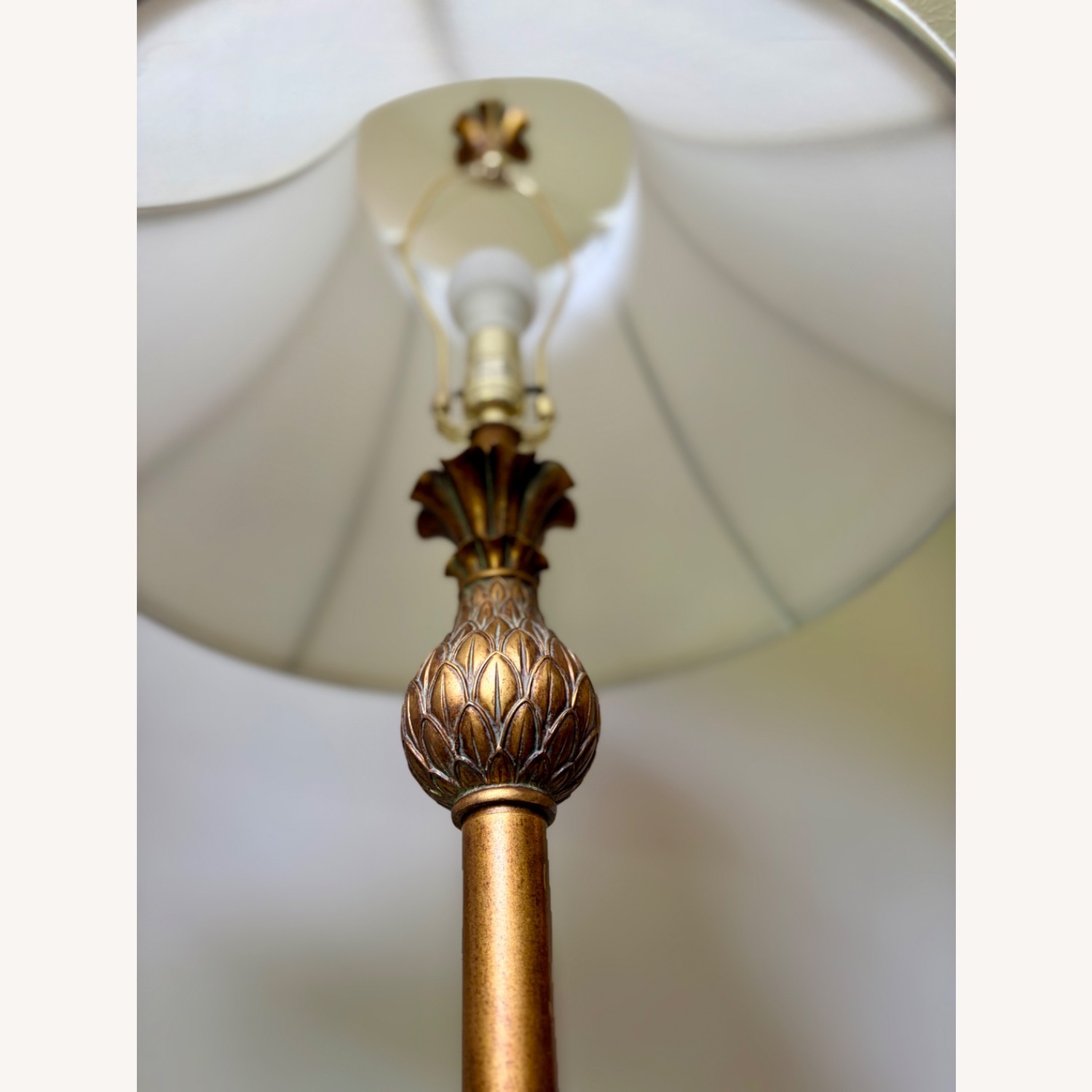 Pair Vintage Regency Brass Floor Tray Lamps - image-2