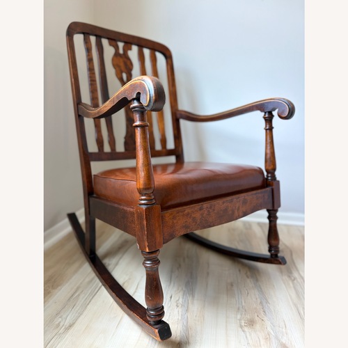 Used Antique Arts and Crafts Tiger Oak Rocking Chair for sale on AptDeco
