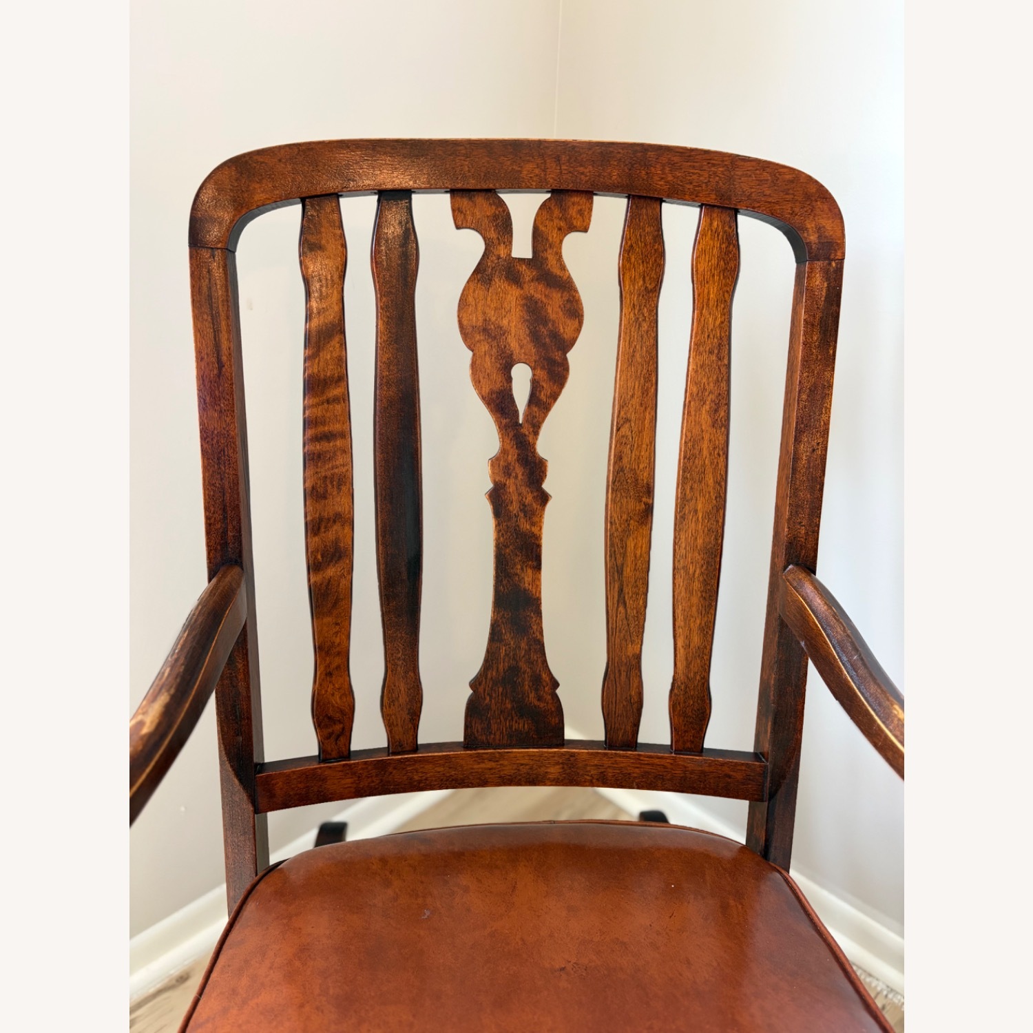 Antique Arts and Crafts Tiger Oak Rocking Chair - image-5