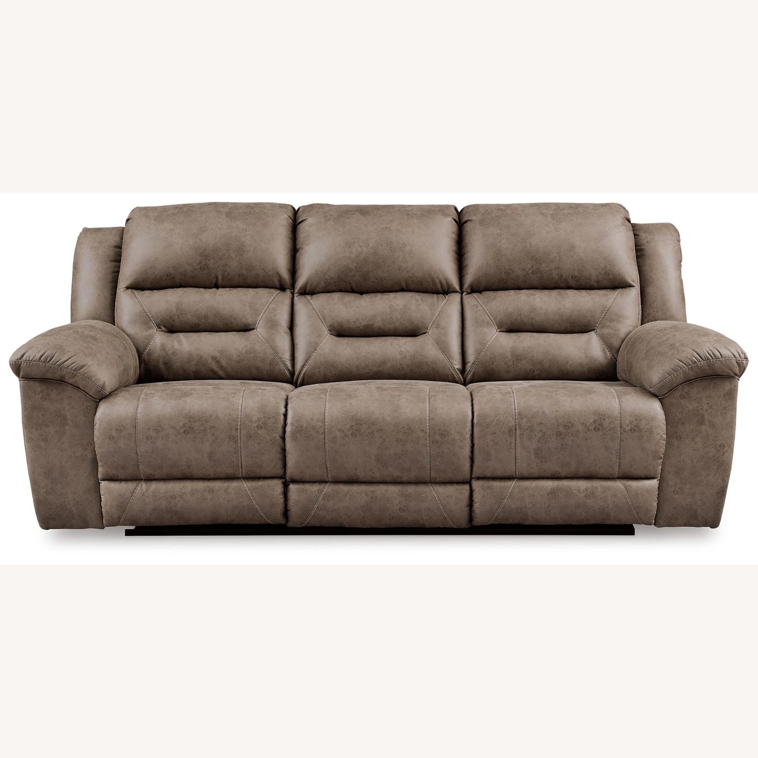 Light Brown Reclining Sofa - image-4