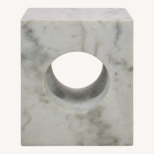 Used NOIR Furniture Merlin White Marble Side Tables for sale on AptDeco