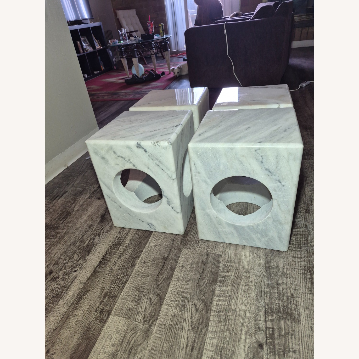 NOIR Furniture Merlin White Marble Side Tables - image-7