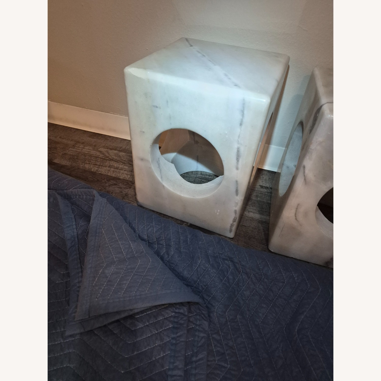 NOIR Furniture Merlin White Marble Side Tables - image-2