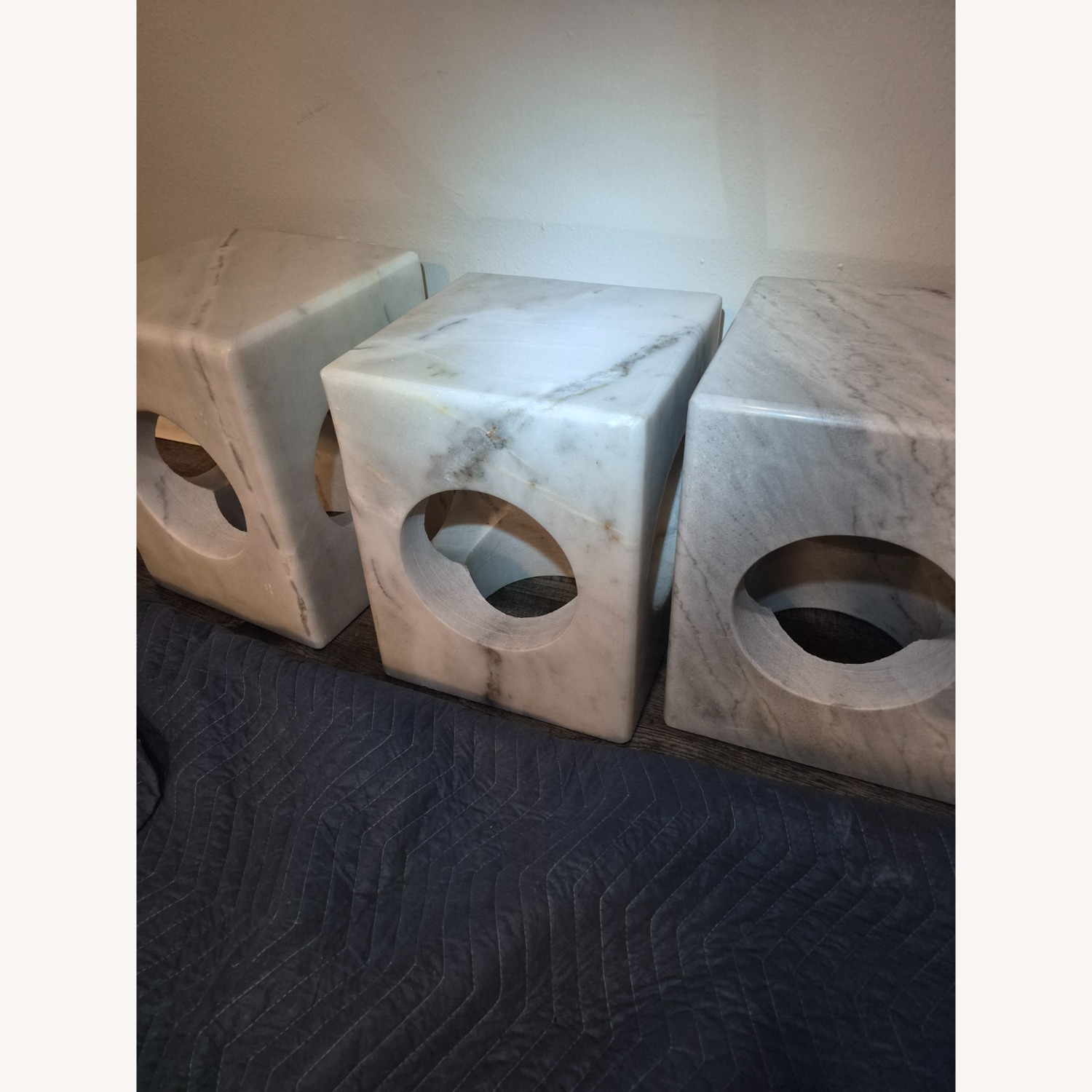 NOIR Furniture Merlin White Marble Side Tables - image-3