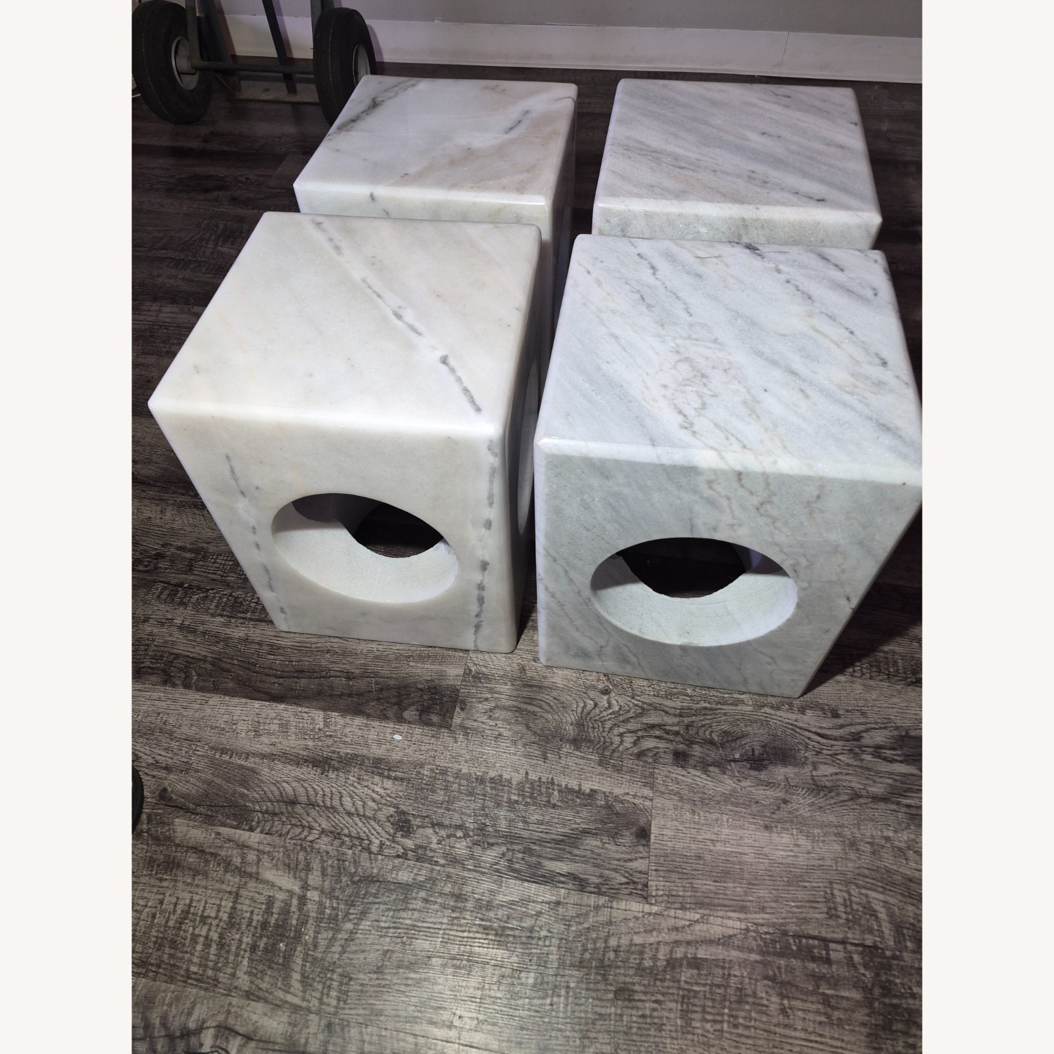 NOIR Furniture Merlin White Marble Side Tables - image-2