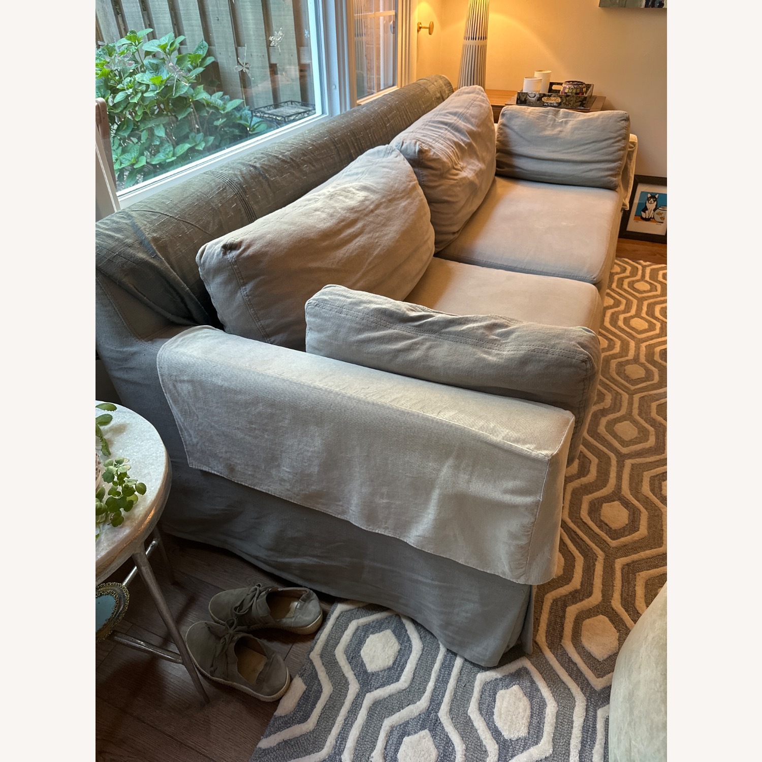 Restoration Hardware Light Gray 2 Seater Sofa - image-3