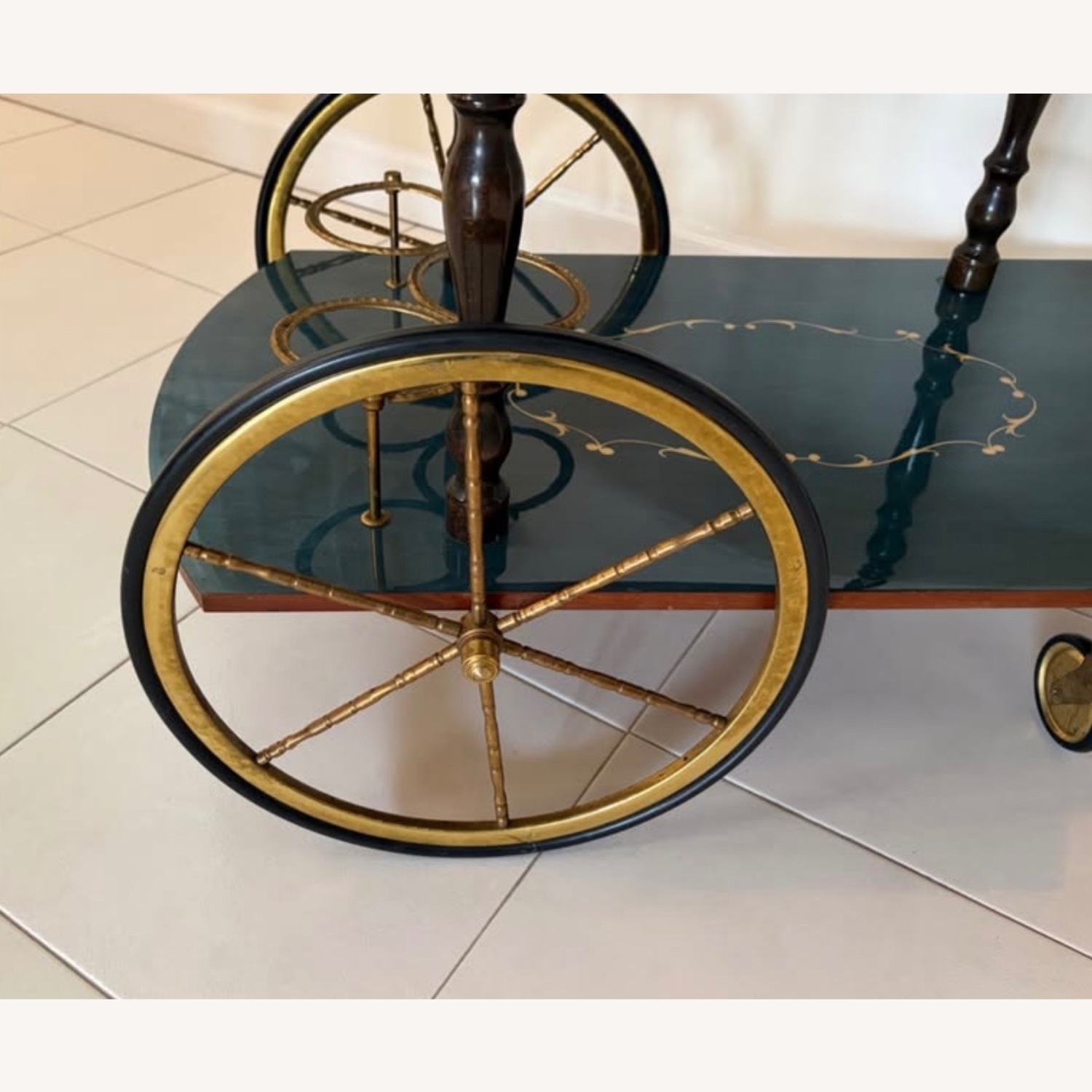 MINT NOS Vintage Italian Drop-leaf Bar Cart - image-8