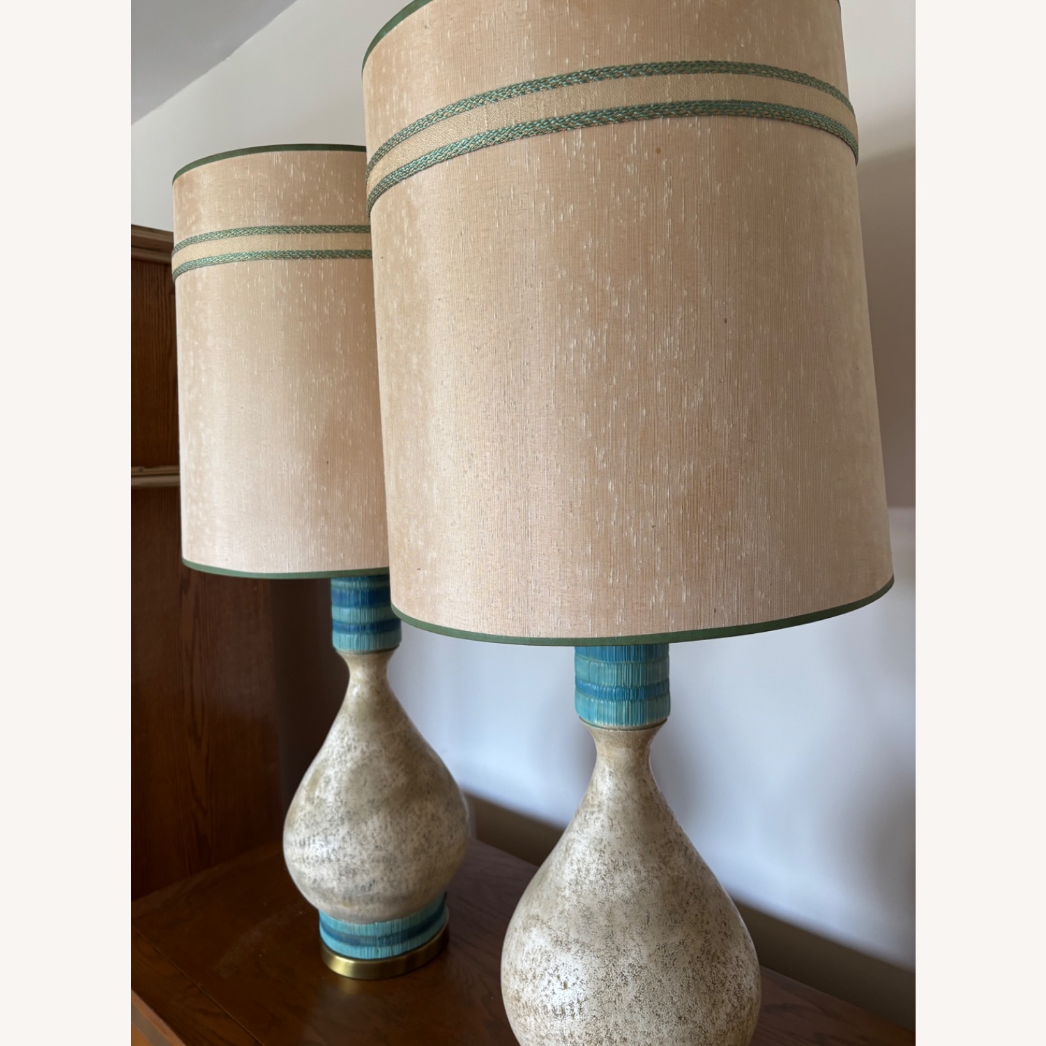 Vintage/Antique Finds -Oversized White Table Lamps - image-3