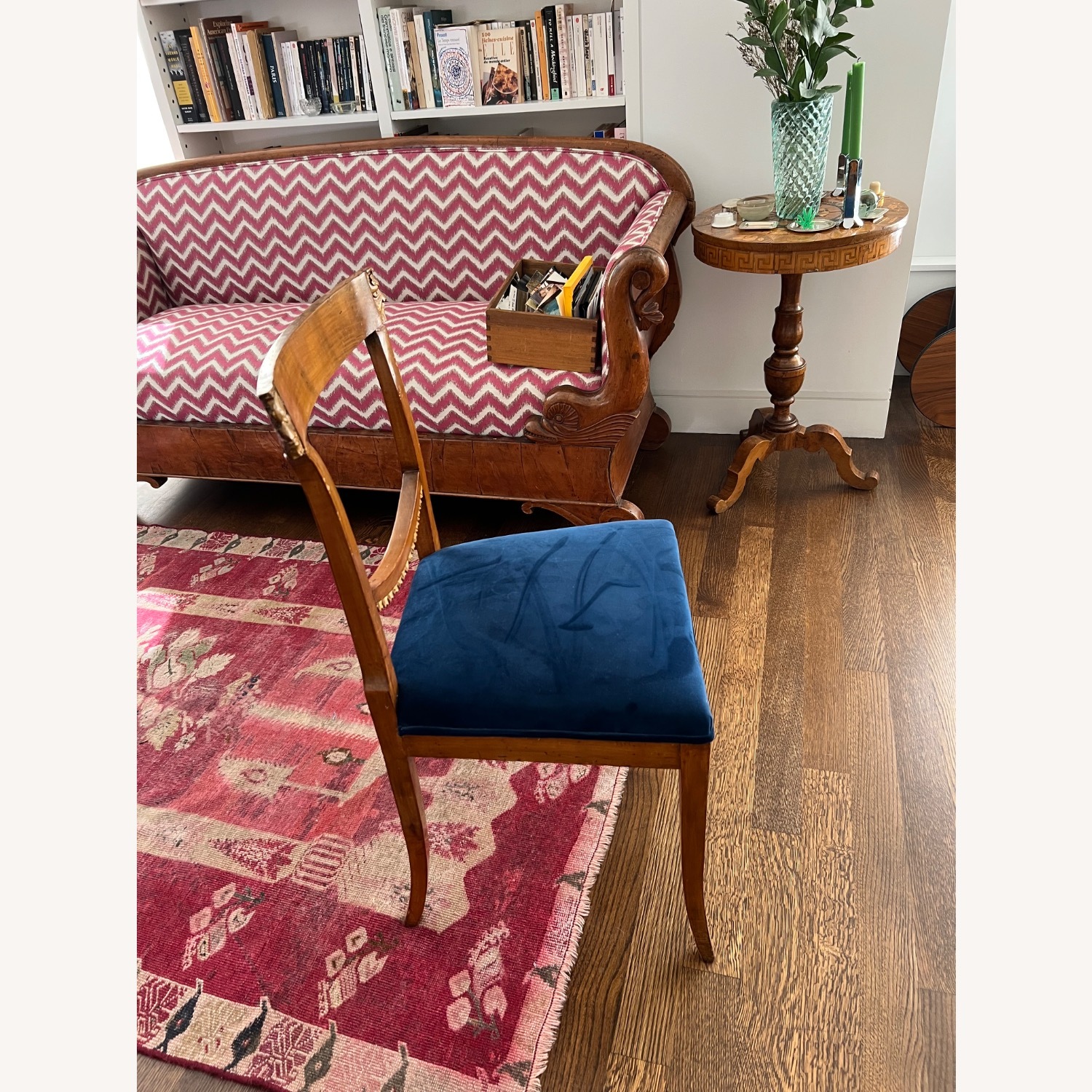 Antique Wood Accent Chair - image-2
