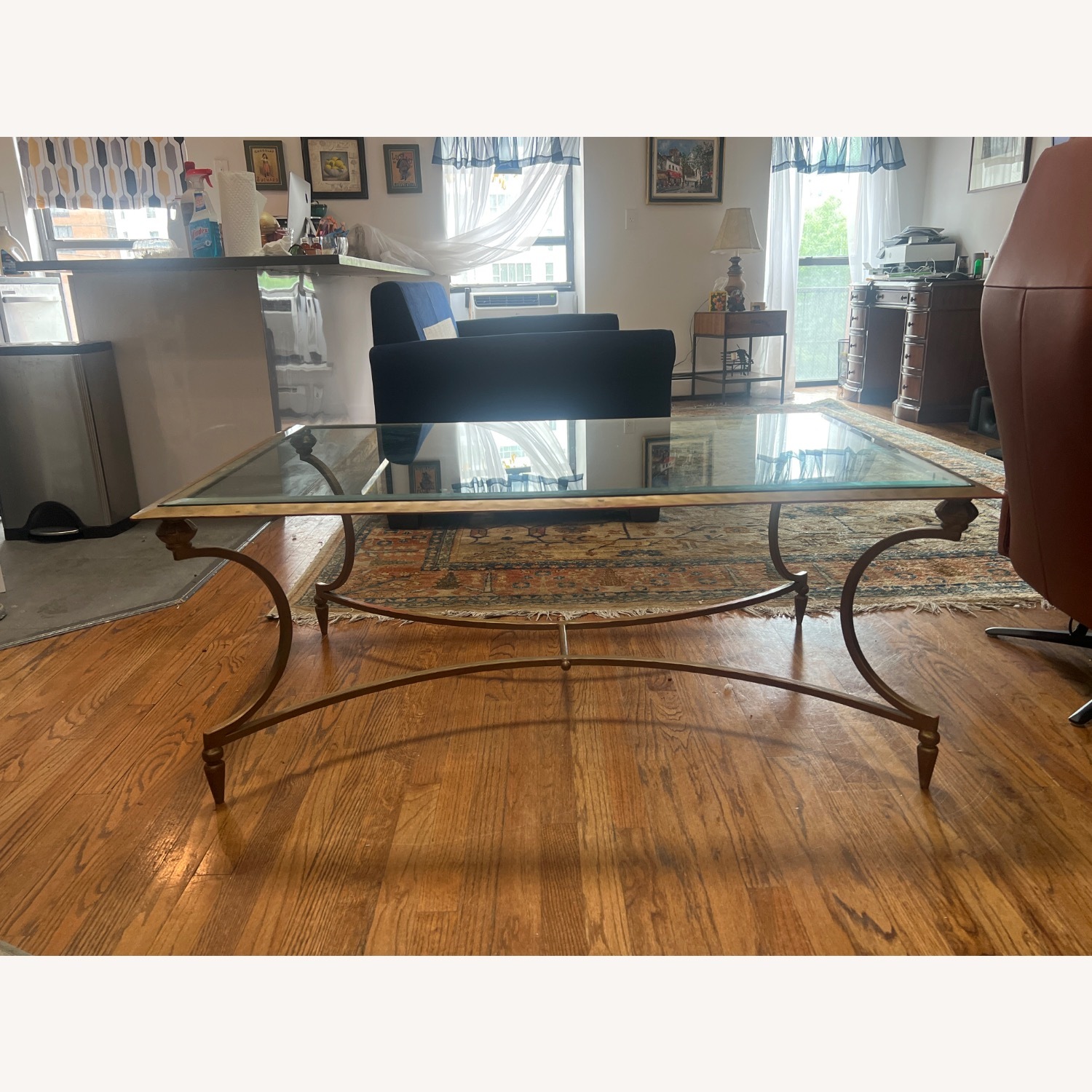 Transparent Brass Coffee Table - image-1