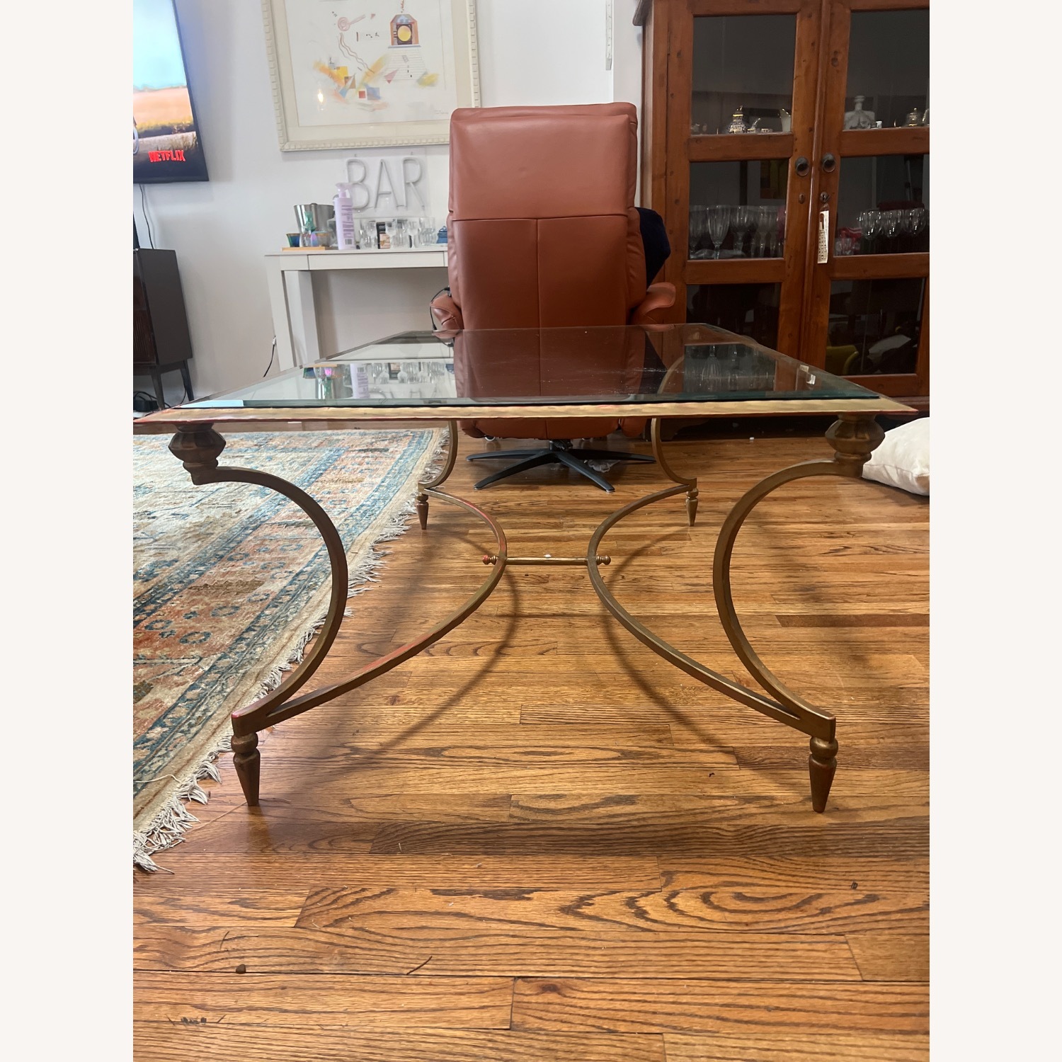 Transparent Brass Coffee Table - image-2