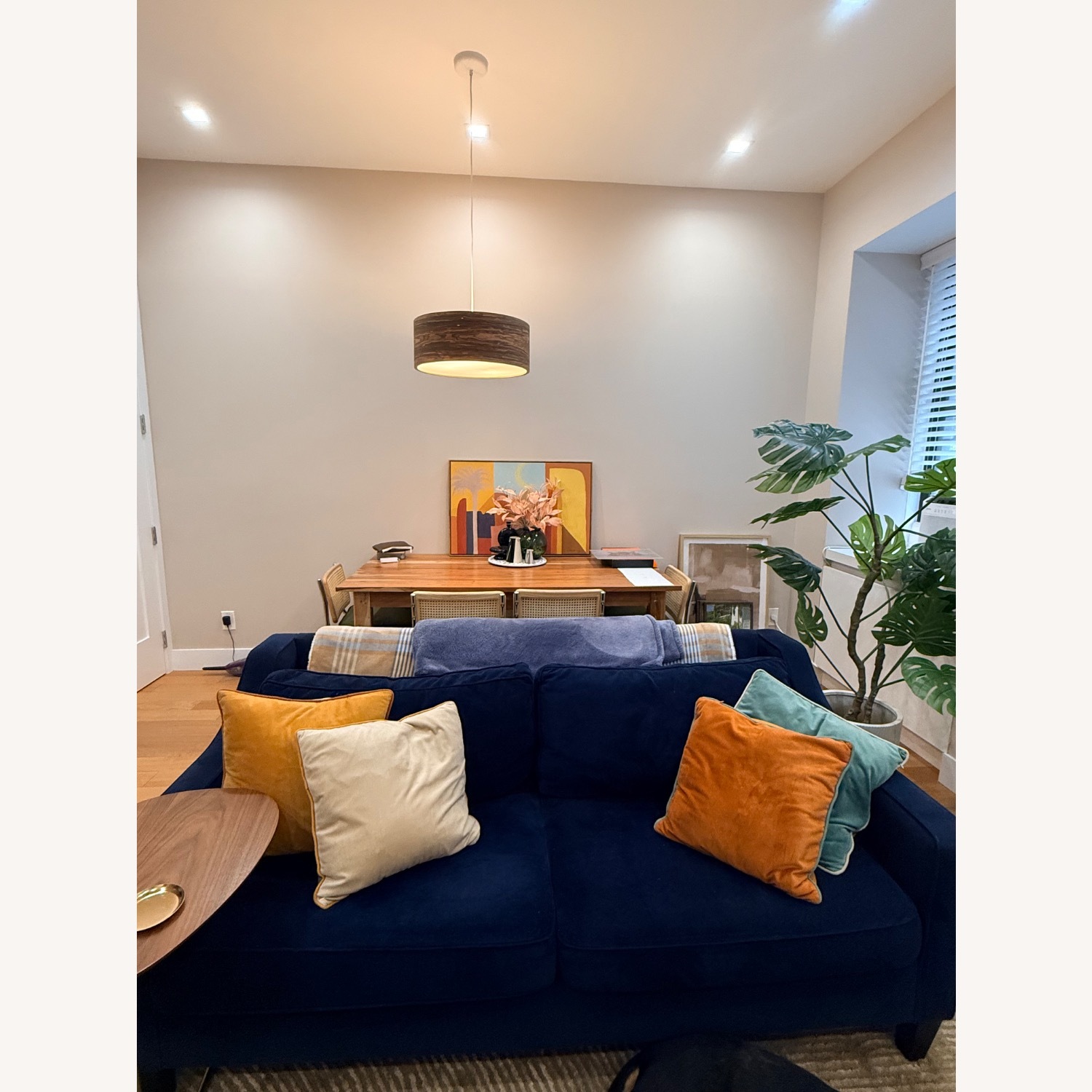 West Elm Paidge Blue Velvet 2 Seater Sofa - image-5