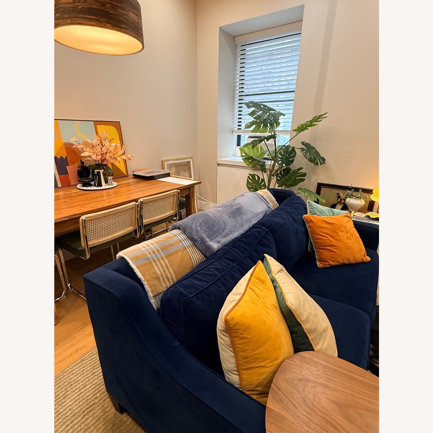 West Elm Paidge Blue Velvet 2 Seater Sofa - image-3