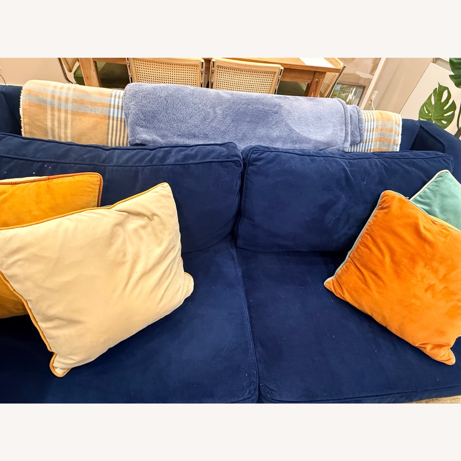 West Elm Paidge Blue Velvet 2 Seater Sofa - image-4