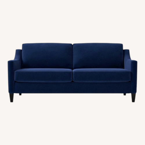 Used West Elm Paidge Blue Velvet 2 Seater Sofa for sale on AptDeco