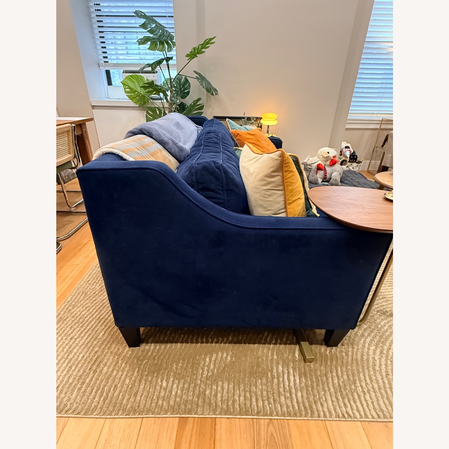 West Elm Paidge Blue Velvet 2 Seater Sofa - image-2