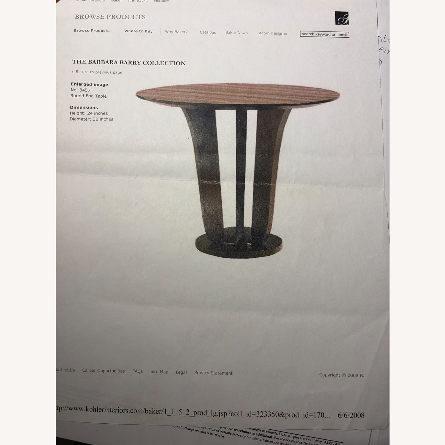 Baker, Knapp & Tubbs Dark Brown Wood Side Table - image-4
