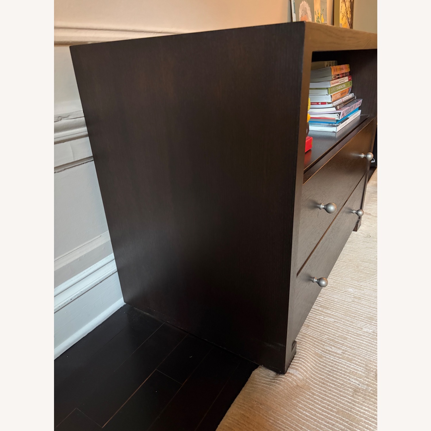 Dark Brown Wood Nightstand - image-3