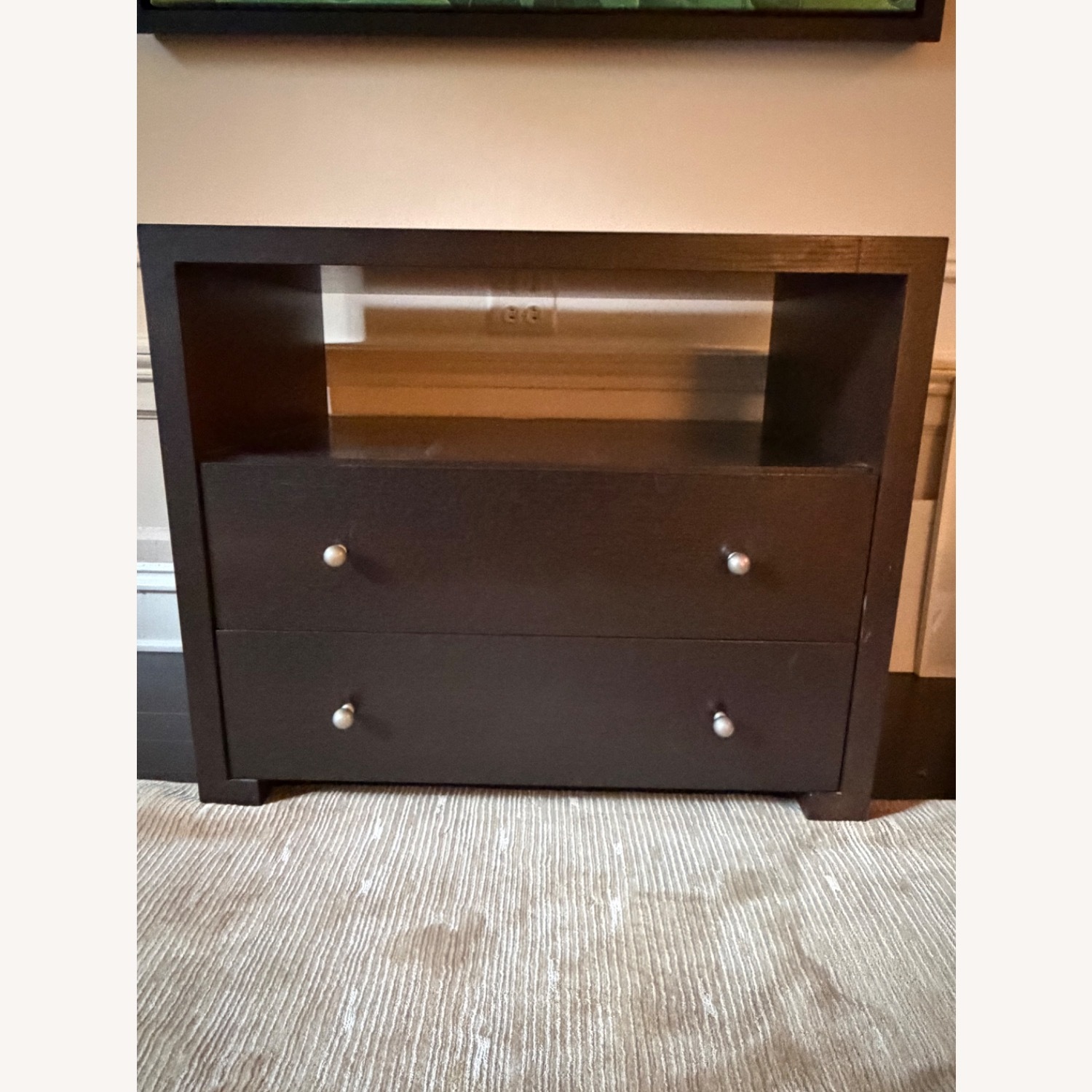 Dark Brown Wood Nightstand - image-2