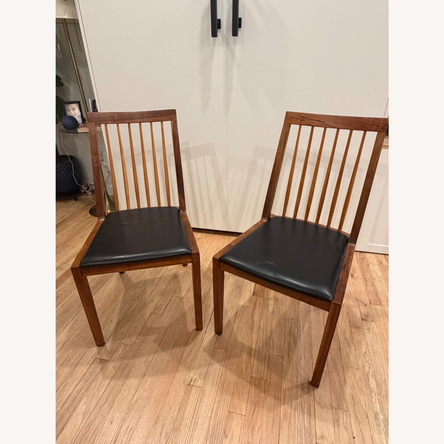 Organic Modernism Dark Brown Wood Dining Chairs - image-1