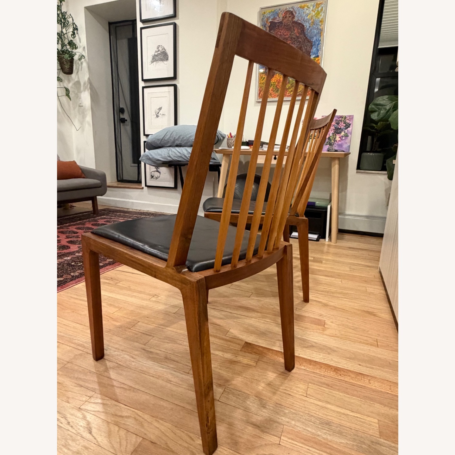 Organic Modernism Dark Brown Wood Dining Chairs - image-7