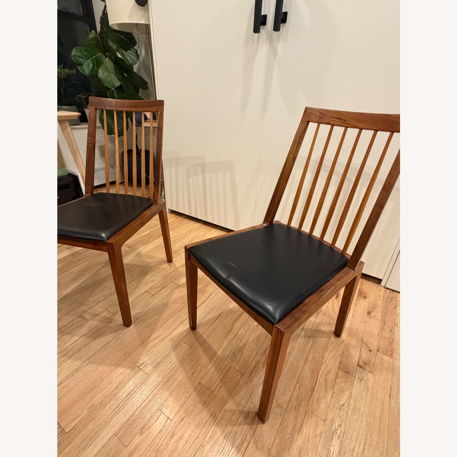 Organic Modernism Dark Brown Wood Dining Chairs - image-2