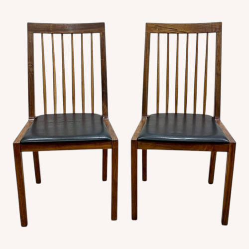 Used Organic Modernism Dark Brown Wood Dining Chairs for sale on AptDeco