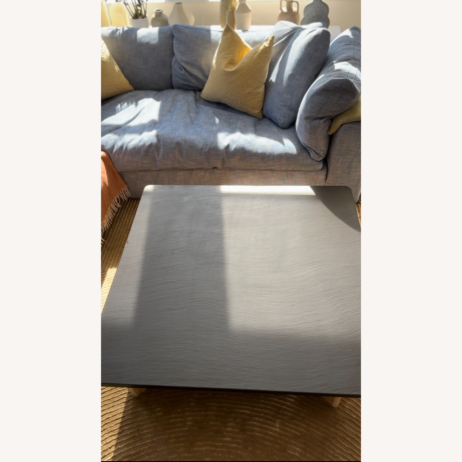 Vintage/Antique Black Stone Coffee Table - image-5