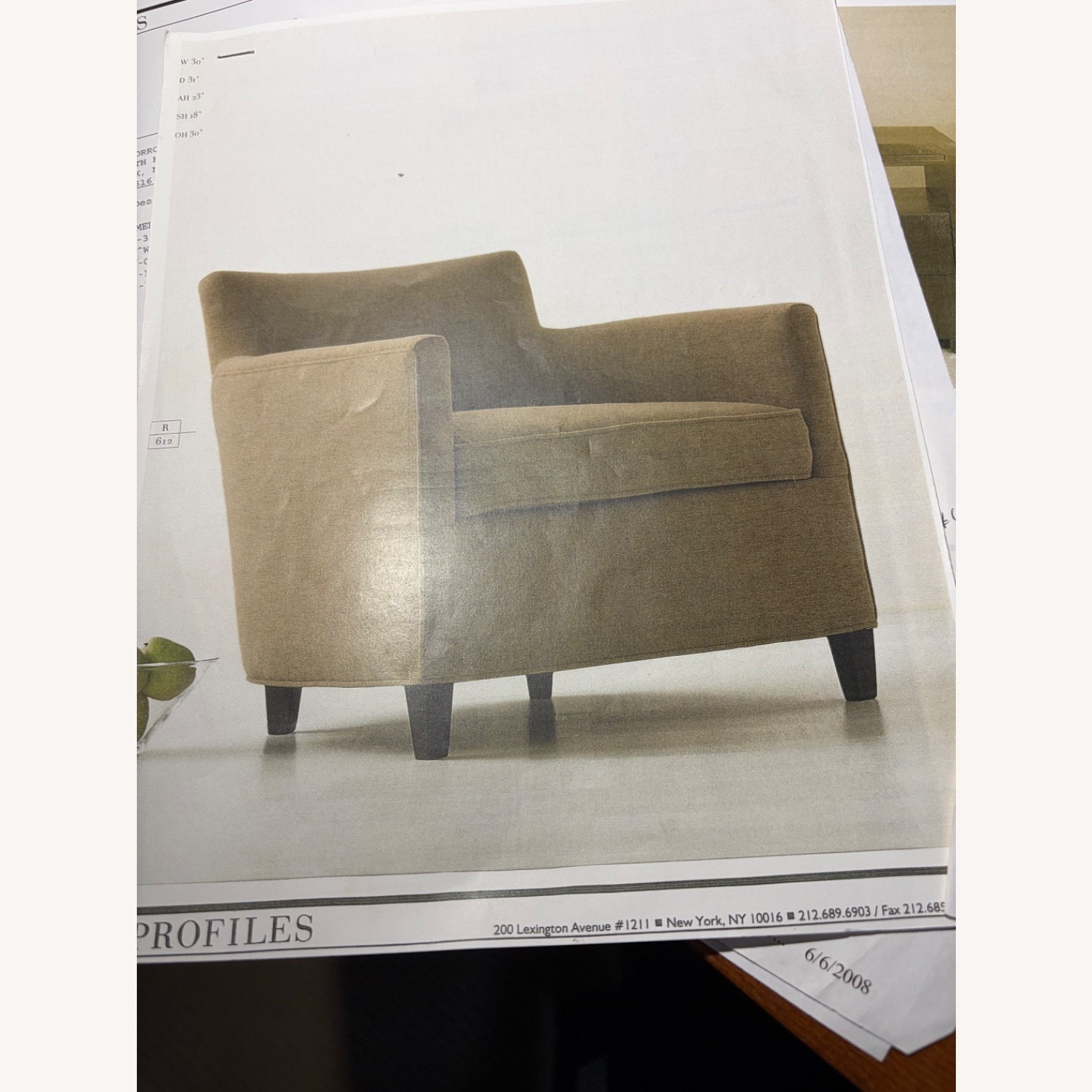 Light Gray Fabric Accent Chair - image-3