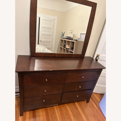 Used Dark Brown Dresser With Mirror  for sale on AptDeco