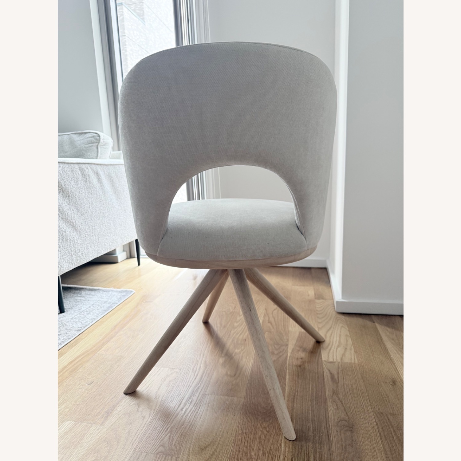 West Elm Boerum Natural Velvet Office Chair - image-3