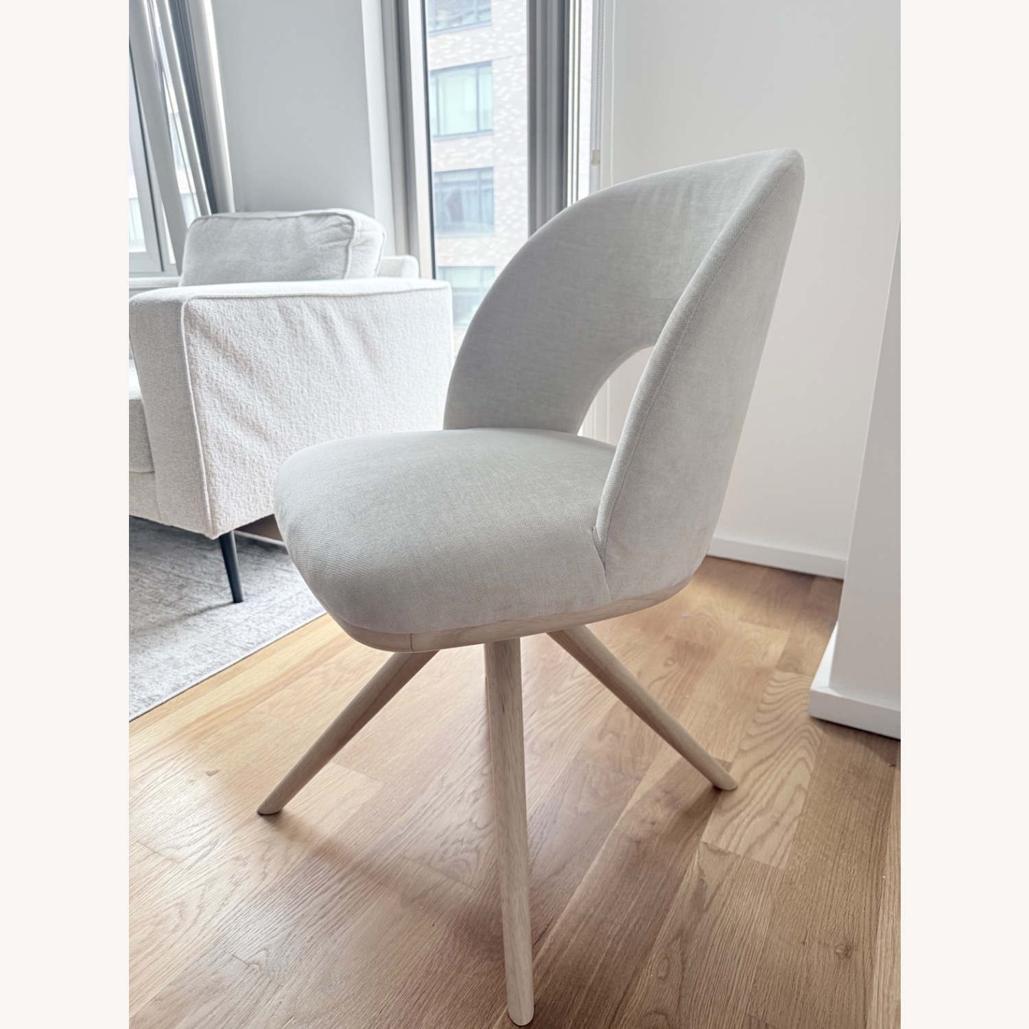 West Elm Boerum Natural Velvet Office Chair - image-2