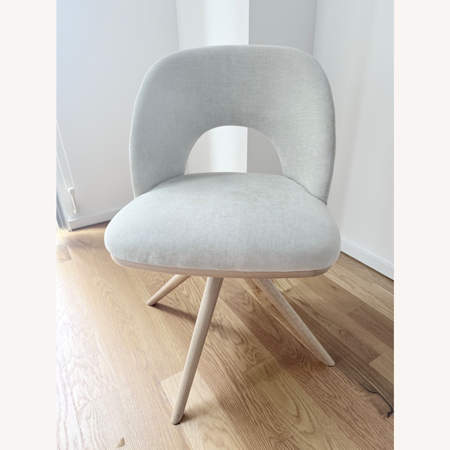 West Elm Boerum Natural Velvet Office Chair - image-1