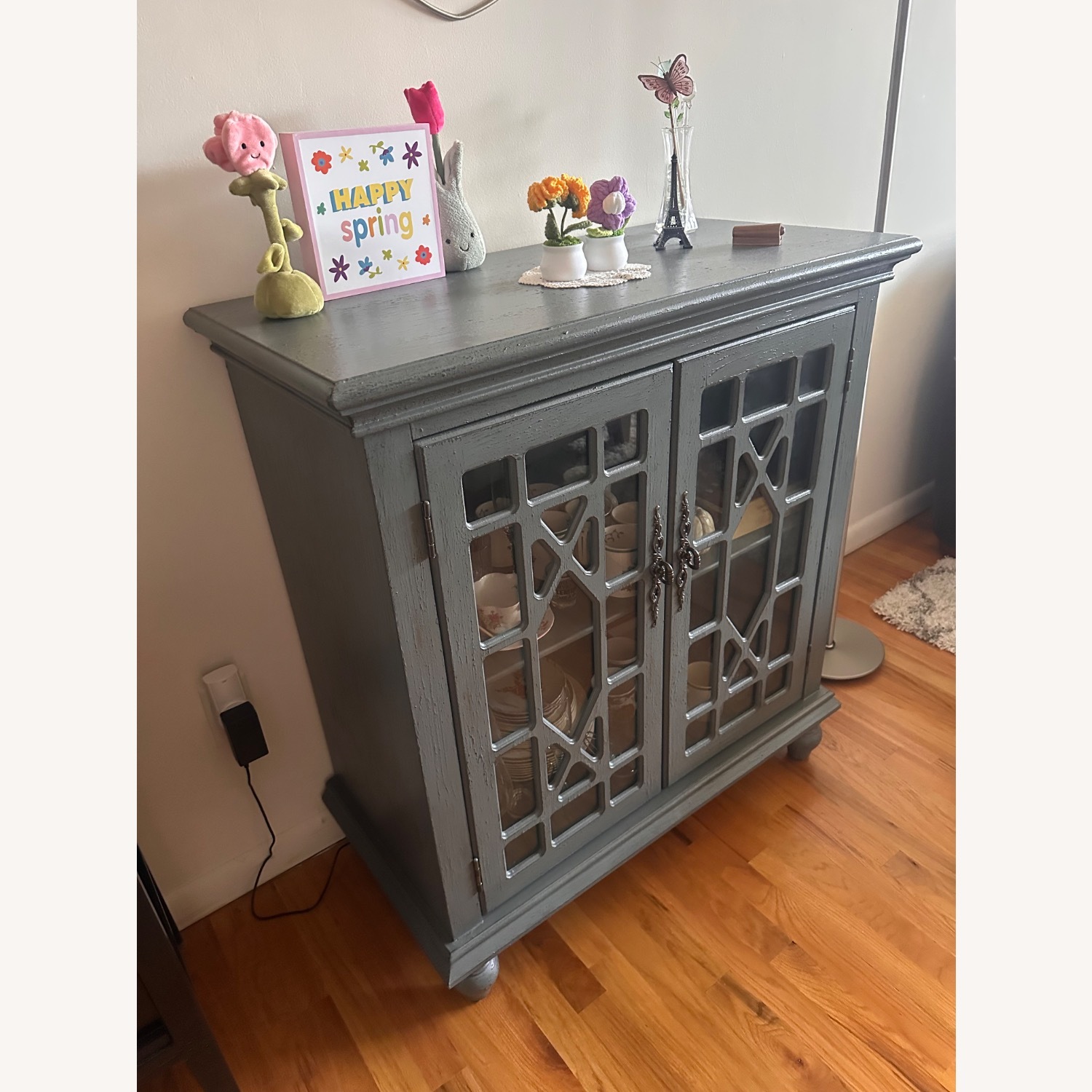 Raymour & Flanigan Green Wood Sideboard - image-5