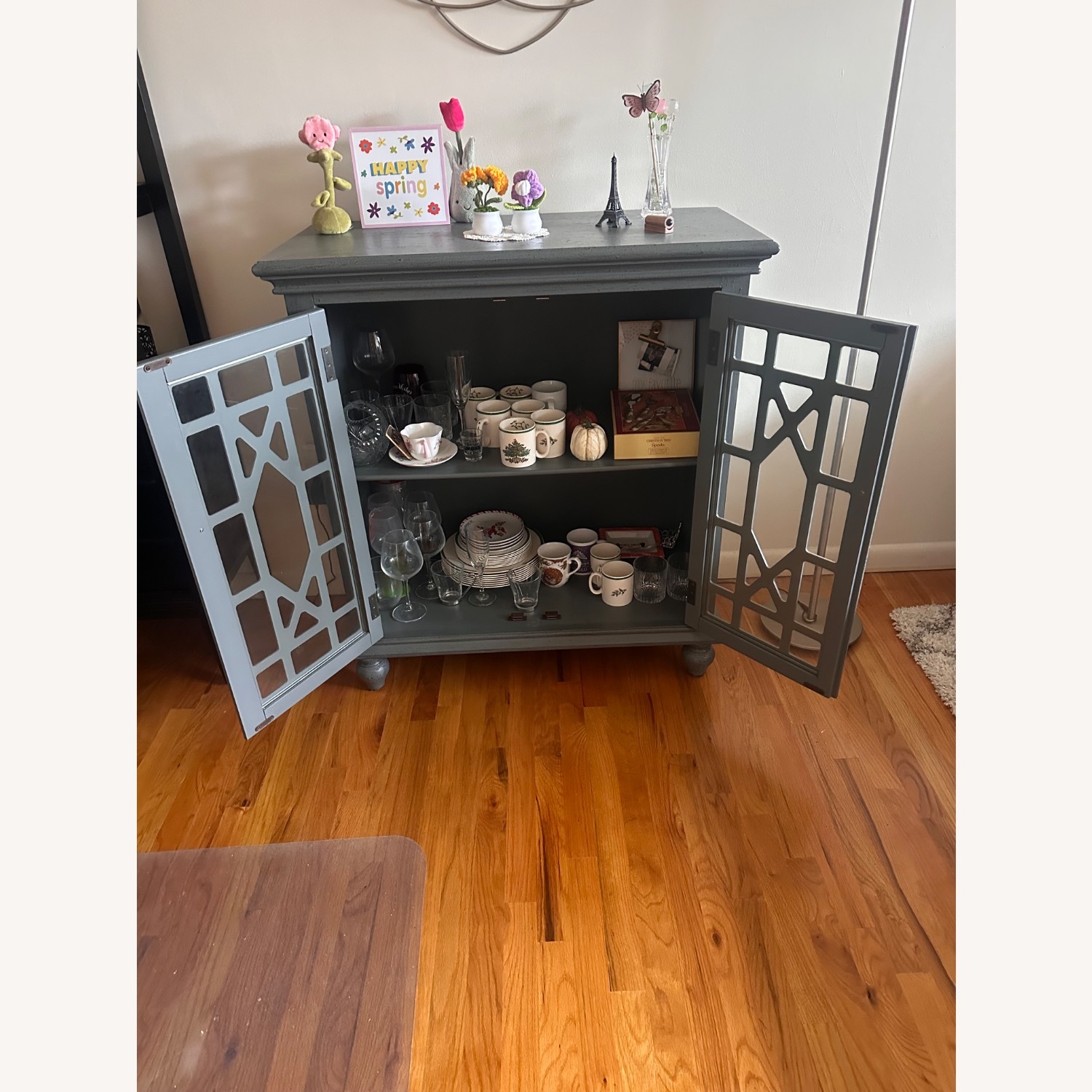 Raymour & Flanigan Green Wood Sideboard - image-9